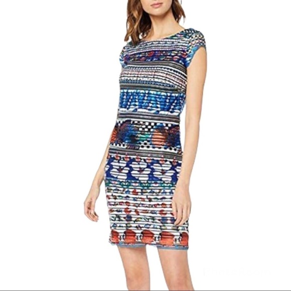 DESIGUAL Vest-FIona Ribbed Dress With Striped Pattern Size S - Picture 4 of 15